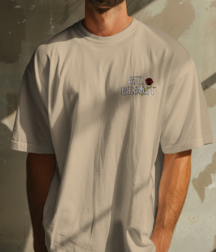 St. Beaut Splatter Rose Tee-SAND