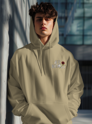 St. Beaut Splatter Rose Hoodie-SAND