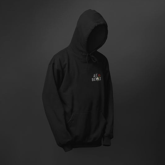 St. Beaut Splatter Rose Hoodie-BLACK